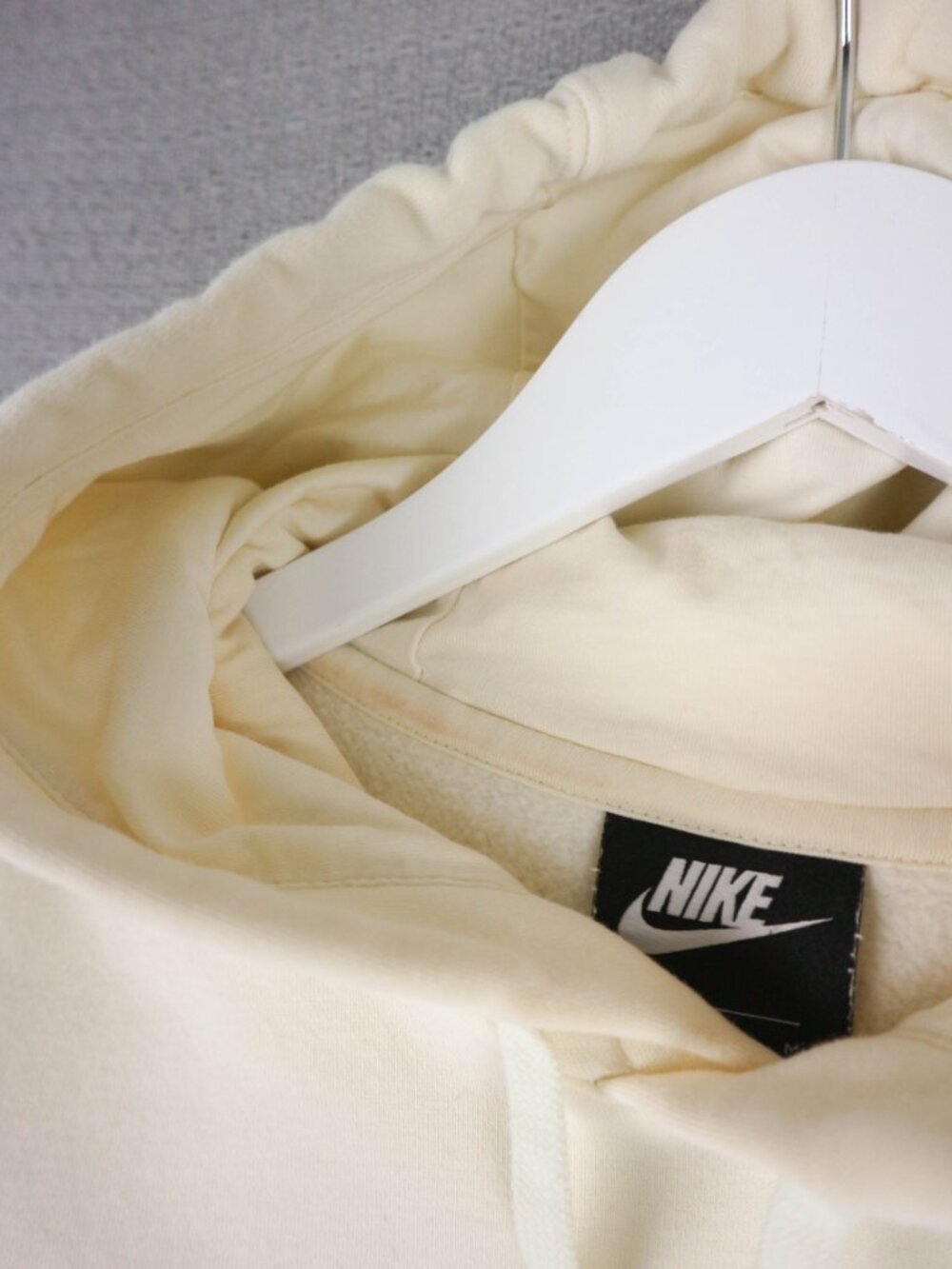 Nike Cream Yellow Cotton Pullover Hoodie Sweater Medium Womens as is - Picture 8 of 12